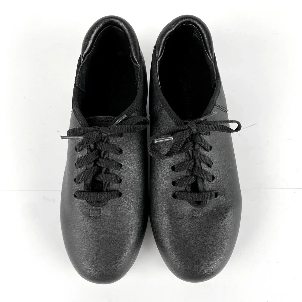 Theatricals Tap Dance Shoes Kids 12 Black Lace Up LKNU Dance Oxfords Flats LKNU